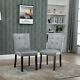 Set Of 4 Velvet Dining Chairs Knocker Back Office Chair Upholstered Kitchen Grey