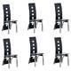 Set Of 6 Dining Chairs Faux Leather Chrome Legs Black Home Office Dinning Room