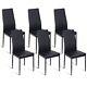 Set Of 6 Dining Chairs Pvc Leather Office Chairs Withhigh Back& Padded Seat