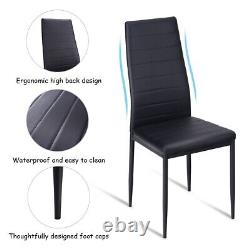 Set of 6 Dining Chairs PVC Leather Office Chairs withHigh Back& Padded Seat