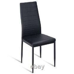 Set of 6 Dining Chairs PVC Leather Office Chairs withHigh Back& Padded Seat