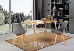 Set of 6 Tulip Dining/Office Chair with Solid Wood Oak Legs Armless Padded Chair