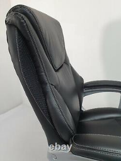 Soft Padded High Back Executive Office Chair Black Leather Swivel Height Adjust
