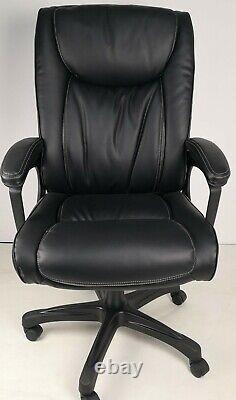Soft Padded High Back Executive Office Chair in Black or Brown Leather Swivel