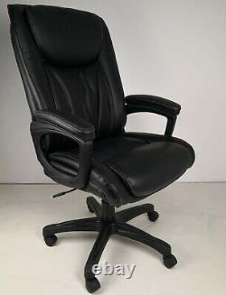 Soft Padded High Back Executive Office Chair in Black or Brown Leather Swivel