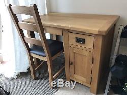 Solid Oak Office Desk With Leather Chair From Leelonglands RRP £500