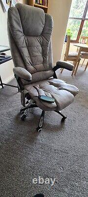 Solstice Daphne PU Leather Heated Massage Office Chair GreyNew RRP £160