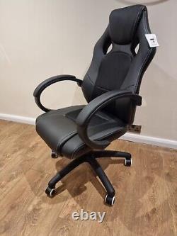 Songmics Racing Gaming High Back Leather Office Desk Chair Black