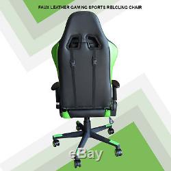Sports Racing Gaming Deluxe Faux Leather Computer Lift Recliner Executive Chair