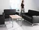 Square Leather Faced Reception Seating Set + Table! Office Visitors Waiting Room