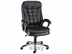 Staples Gridblock Bonded Leather Executive Office Chair Black, Free P&P