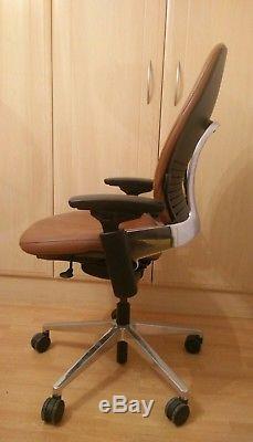 Steelcase Leap Premium Task Chair Tan Leather