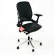 Steelcase Leap V2 Chair With Aluminium Base In Black Leather
