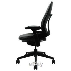 Steelcase Leap V2 In original Steelcase Black Leather. With 4 D Arms Superb
