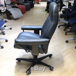 Stressless Consul Office Chair, Black Leather Showroom Model