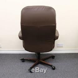 Stressless Consul Office Chair, Brown Leather Showroom Model