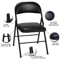 Strong Metal Frame Faux Leather Padded Folding Office Computer Back Rest Chair