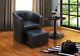 Stylish Faux Leather Tub Chair With Matching Footstool Home Office Conservatory