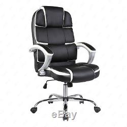 Stylish High Back Black Executive Leather Computer Desk Paded Office Chair