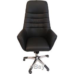 Stylish Office Chair Contemporary Design in Black Leather