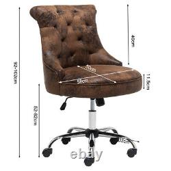 Swivel Adjust Computer Desk Chair Rustic Brown PU Leather Executive Office Chair