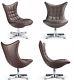 Swivel Chair Retro Design Armchair Funky Wing Back Leather Office Lounge Seat Uk