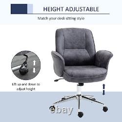 Swivel Computer Office Chair Mid Back Desk Chair Home Study Bedroom, Deep Grey