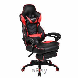 Swivel Gaming Racing Office Chair Adjustable Recliner Seat Footrest Home Red