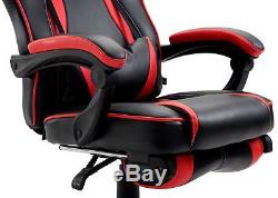 Swivel Office Chair Faux Leather Armchair Racing Style Footrest Ergonomic Seat