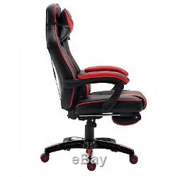 Swivel Office Chair Faux Leather Armchair Racing Style Footrest Ergonomic Seat