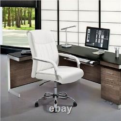 Swivel Office Chair PU Leather Adjustable Back Support Computer Desk Chair