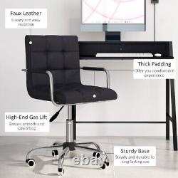Swivel Office Chair PU Leather Adjustable Computer Desk Armchair High Back Wheel