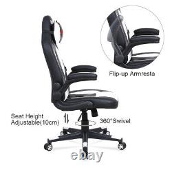 Swivel Office Chair Racing Gaming Chair Height Adjustable PU Computer Desk Chair