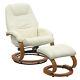 Swivel Recliner Armchair With Footstool Home Office Lounge Chair Relax Tv Chair