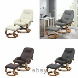 Swivel Recliner Armchair with Footstool Home Office Lounge Chair Relax TV Chair