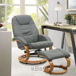 Swivel Recliner PU Leather Armchair Executive Office Chair Lounge Sofa Footstool
