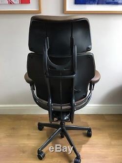 Tan Leather Humanscale Freedom Ergonomic Office Task Chair With Headrest