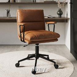 Tan Faux Leather Swivel Office Chair Otis OTI001