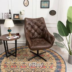 Tan Leather Office Chair Lifting Armchair Rhombic High Back Desk Home Reception