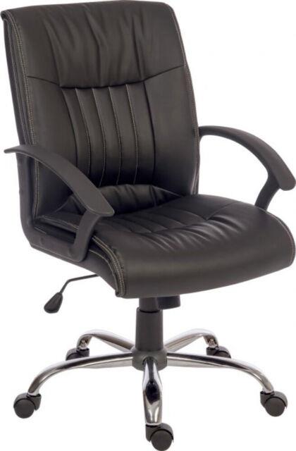 Teknik Office Milan Leather Faced Executive Office Chair Nylon Armrests And Chro