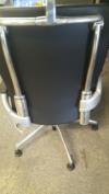 Teknion Okamura Super Executive High Back Chair Chrome/alli Black Leather Superb