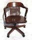 Traditional Style Wooden Swivel Captains Office Desk Chair