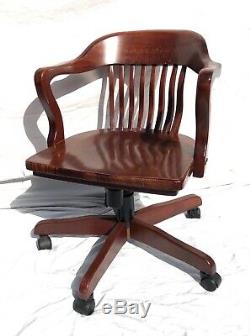 Traditional Style Wooden Swivel Captains Office Desk Chair