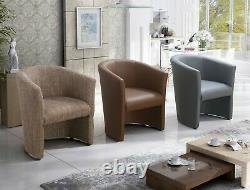 Tub Chair Lounge Living Room Office Armchair Fabric Faux Leather Single Fireside