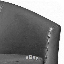 Tub Chair Small Leather Armchair Bedroom Lounge Seat Office Conservatory Grey