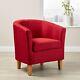 Tub Chair Wooden Legs Fabric Faux Leather Armchair Office Reception Seats