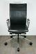 Uk Delivery Girsberger Diagon Medium Back Chairs Black Leather Polished