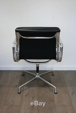 UK DELIVERY Vitra Eames Chairs EA 208 Black Leather Soft Pad Polished Alu
