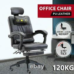 UK Luxury Massage Computer Chair Office Gaming Swivel Recliner Leather Executive