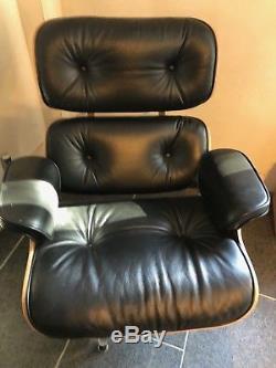 Ultra Luxe full aniline Herman Miller Eames style Lounge Chair and Ottoman